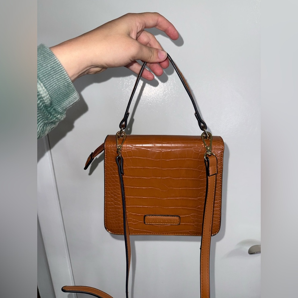 Melie Bianco Anthropologie Brown Side Crossbody Purse EUC $150 - Picture 4 of 8